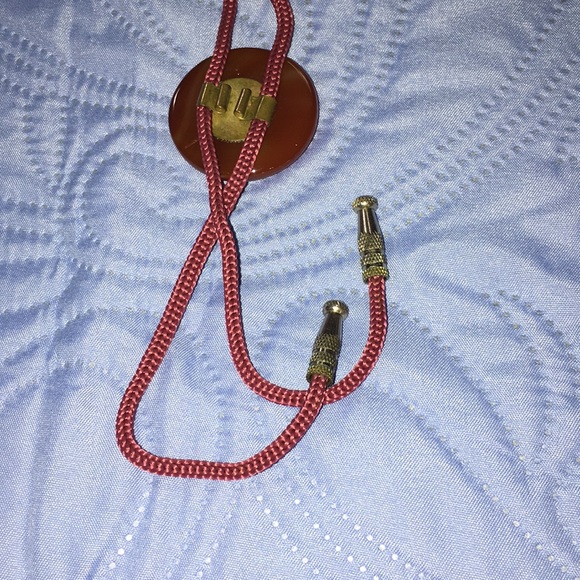 Western Style Bolero Cord Necklace W/Glass Stone - Picture 7 of 8